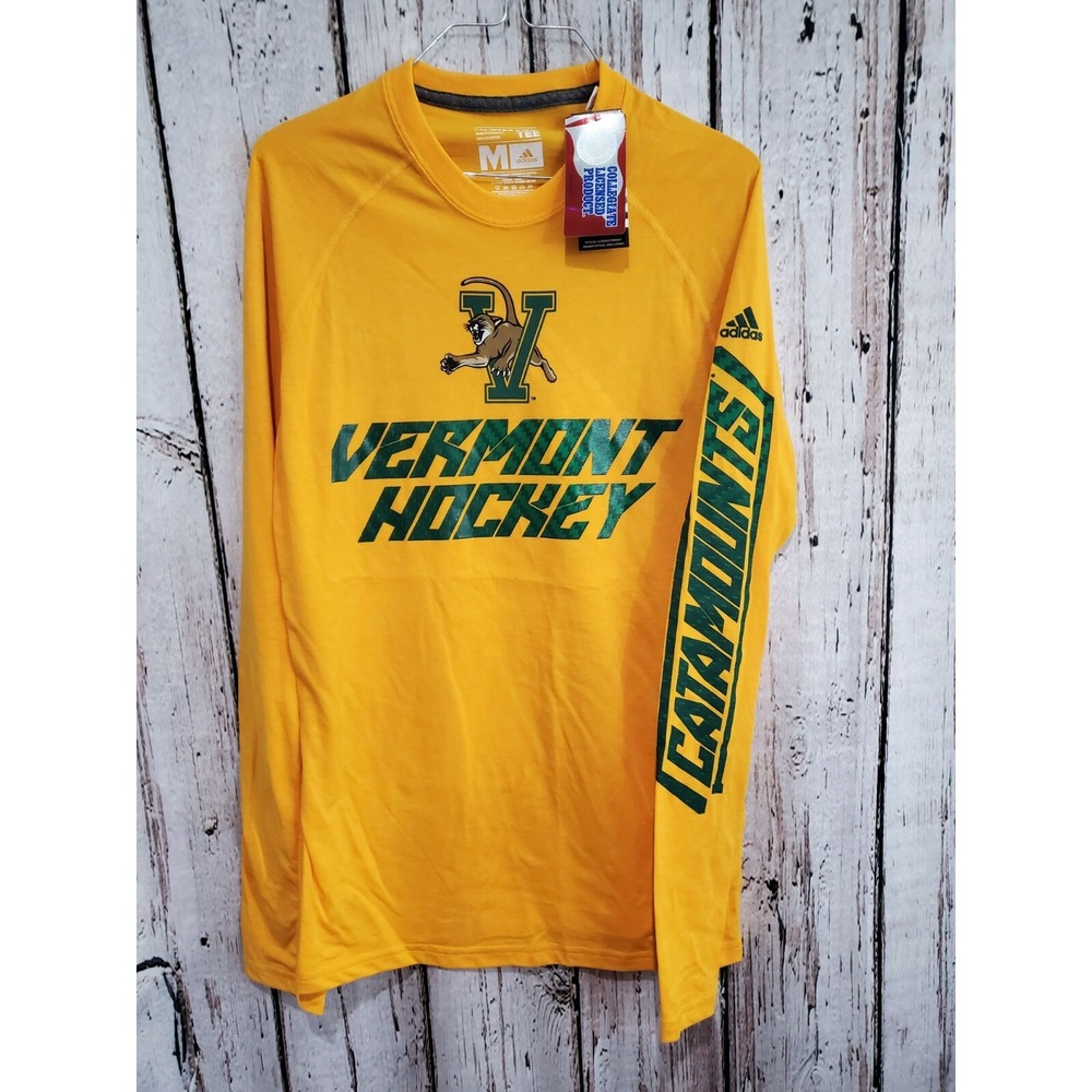 Adidas Men's Medium Vermont Catamounts Climalite Long Sleeve Ultimate Tee NEW